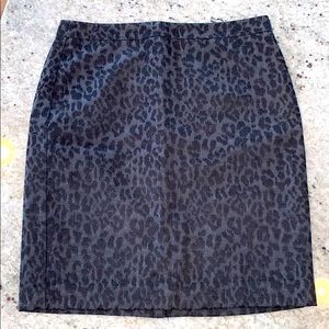 Loft Gray Leopard Skirt 4